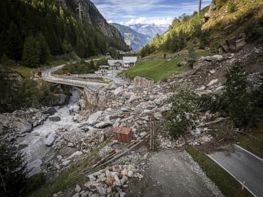 Tourists helicoptered down from Swiss mountain resort after mudslide cuts off road access