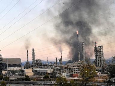 Greek firefighters contain a blaze at a major oil refinery that injured 3 workers