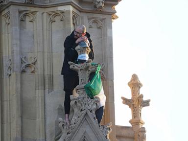 A man with a Palestinian flag who climbed London's Big Ben tower is arrested