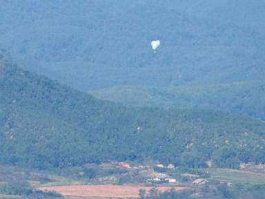 Trash carried by a North Korean balloon again falls on the presidential compound in Seoul