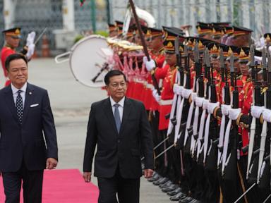 Leader of Myanmar's military-backed government arrives in Thailand seeking political legitimacy
