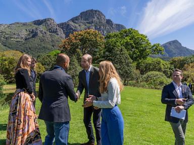 Prince William, in biodegradable sneakers, attends his Earthshot environment awards in South Africa