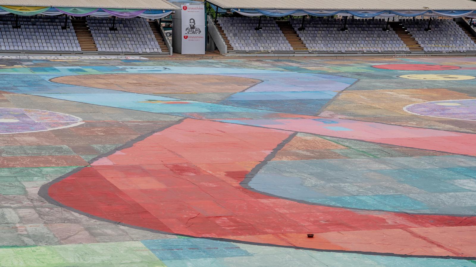Nigerian teenager sets world painting record with canvas that’s bigger than a soccer field