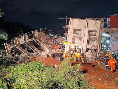 Building collapses during heavy rains in India, killing at least 5 workers