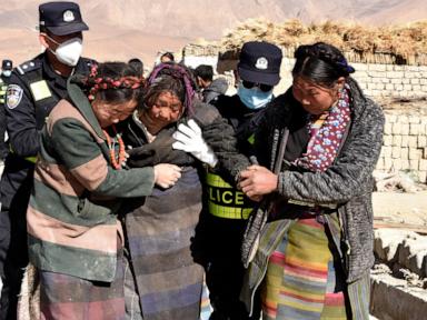 Tents arrive for survivors of quake that hit holy city in freezing high-altitude Tibet, killing 126