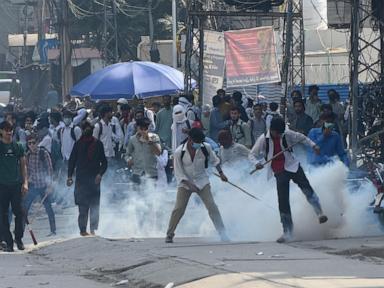 Pakistani police fire tear gas at protesting students as anger spreads over alleged on-campus rape