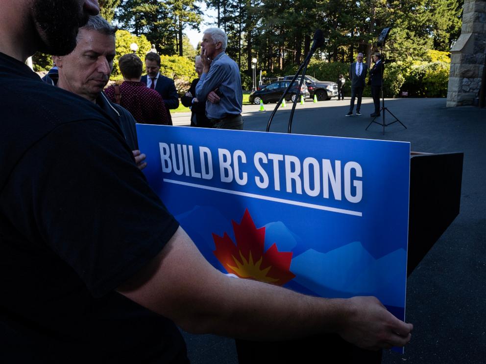 British Columbia leader calls snap election as premier tells voters to say ‘hell no to Trump’
