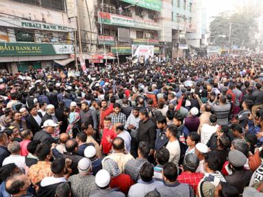 Supporters of Bangladesh Nationalist Party hold protest march as tensions continue with India