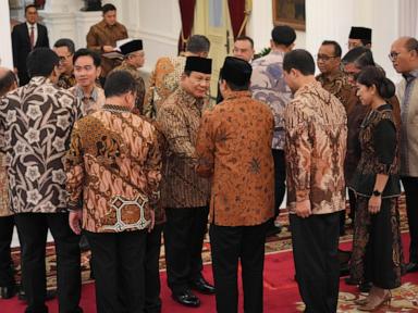 New President Subianto swears in Indonesia's largest Cabinet since 1966, with 109 members