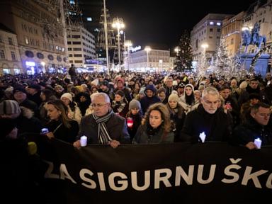 Hundreds march in Croatia for safer schools after a student is killed in a knife attack