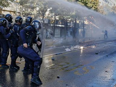 Albanian police clash with anti-government protesters for an 8th day