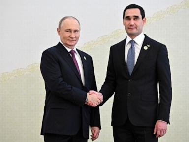 Russia's Putin begins a visit to Turkmenistan for forum with regional leaders, including Iran