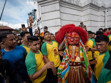 Festival season starts in Nepal with devotees honoring a living goddess