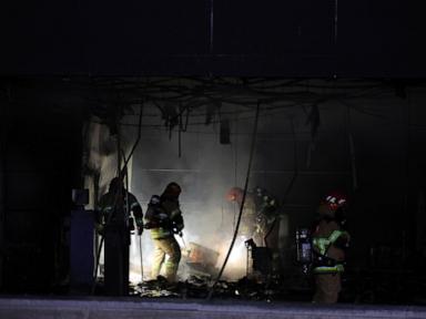 South Korean fire fighters tackle blaze in commercial building in Seongnam