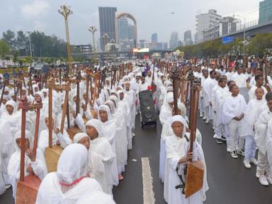 Thousands gather in Ethiopia's capital to celebrate a religious festival. Many are thinking of peace