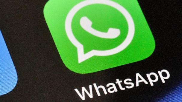 FILE - A WhatsApp icon is displayed on an iPhone, Nov. 15, 2018, in Gelsenkirchen, Germany. (AP Photo/Martin Meissner, File)