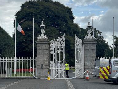 Van driver arrested after crashing into gates outside Irish prime minister's office in Dublin