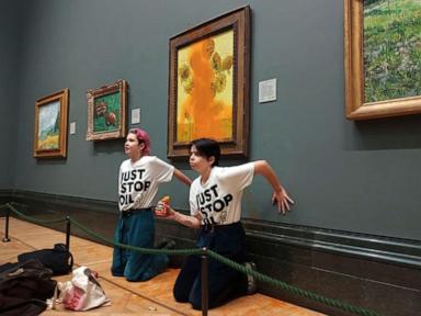 Van Gogh paintings vandalized at a London gallery after 2 activists were sentenced in similar attack