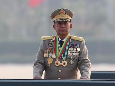 Head of Myanmar's military government visits close ally China for the first time since taking power