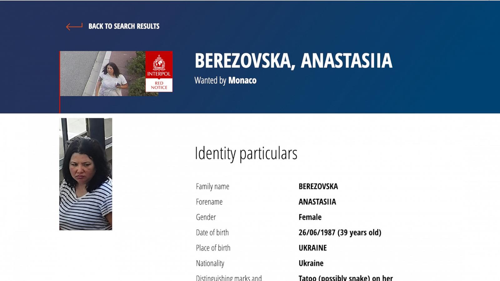 Interpol names Ukrainian woman Anastasiia Berezovska as main suspect in Monaco bombing targeting Russia-linked tycoon Vadym Yermolaiev.