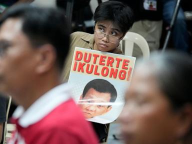 Philippine ex-President Duterte appears by video link in The Hague courtroom