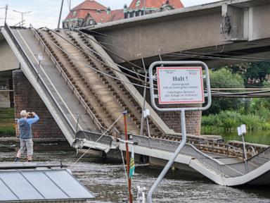 A partial bridge collapse in eastern Germany disrupts traffic. No one was injured