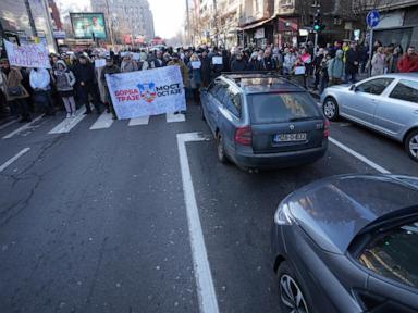 Marches, traffic blockades in Serbia as protests persist over concrete canopy fall