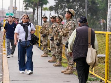 Troops on the streets of Lima as Peru's government calls state of emergency to tackle crime wave