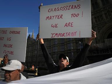 Chagos islanders displaced for a US military base protest a deal on their future made without them