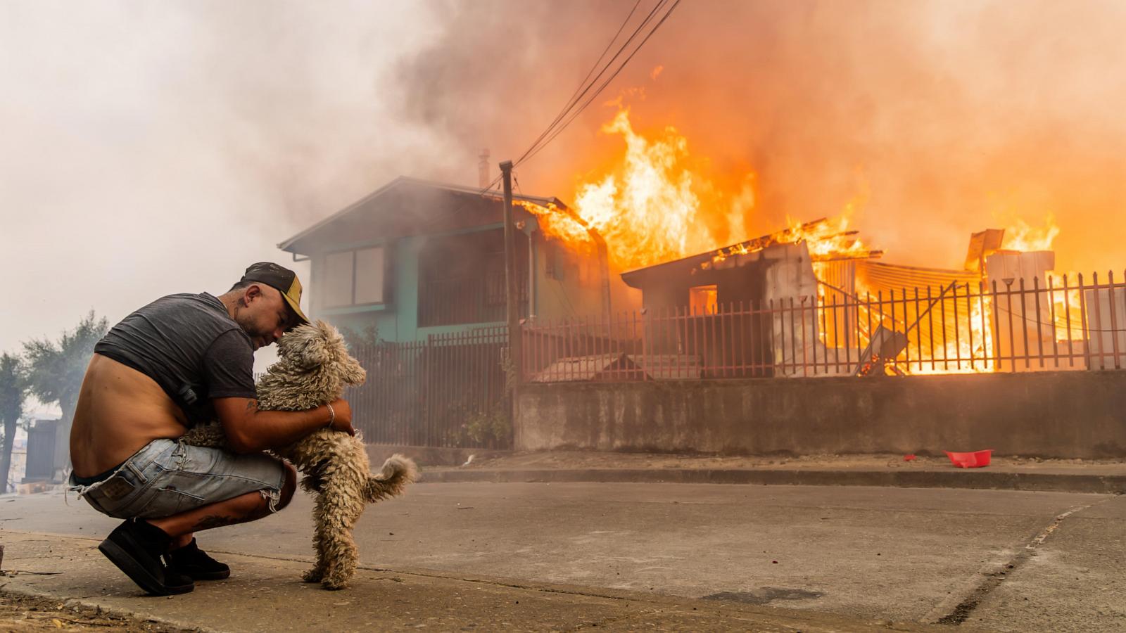 Wildfires race across Chile, leaving 18 dead and forcing thousands to flee  - ABC News