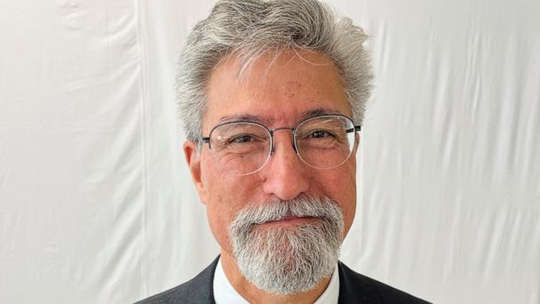 FILE - Stephen Hayes Dacus, who was tapped to be the next chief executive of Seven & i Holdings, which operates the 7-Eleven convenience store chain, poses for a photo at the company's headquarters in Tokyo, April 25, 2025. (AP Photo/Yuri Kageyama, File)