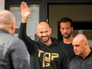 Andrew and Tristan Tate check in at police station, complying with judicial measures