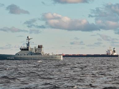 Danish military monitors a Chinese-flagged bulk carrier after undersea data cables were ruptured