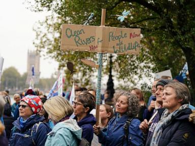 London protesters demand water companies clean up sewage-tainted rivers