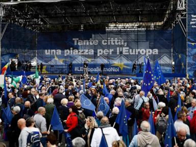 Tens of thousands join pro-Europe rally in Rome, amid worries over European Union's plan to rearm