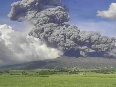 Philippine volcano eruption sends villagers fleeing as homes blanketed in ash