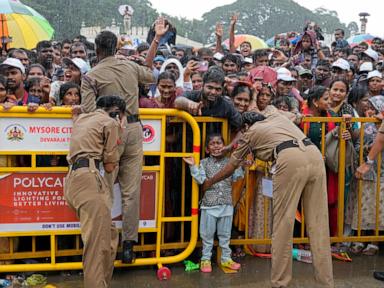 AP PHOTOS: An elephant procession for Dussehra draws a crowd in the former Mysore kingdom