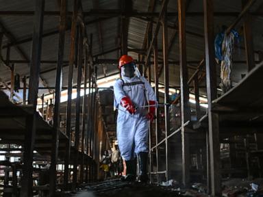 An Ebola treatment tent is set ablaze again in eastern Congo with 18 suspected cases escaping