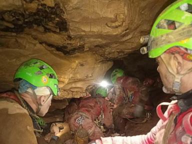 Rescuers in Italy working to free cave explorer trapped underground