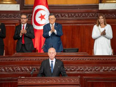 Tunisia's president is inaugurated for a second term following a crackdown on his opponents