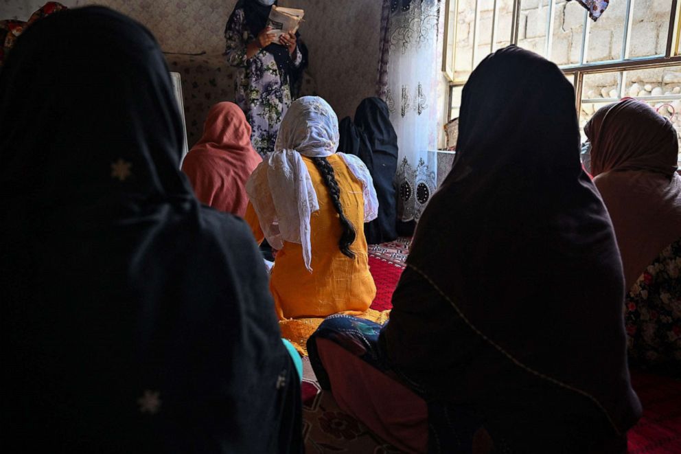PHOTO: Girls study in a secret school at an undisclosed location in Afghanistan, on July 24, 2022.