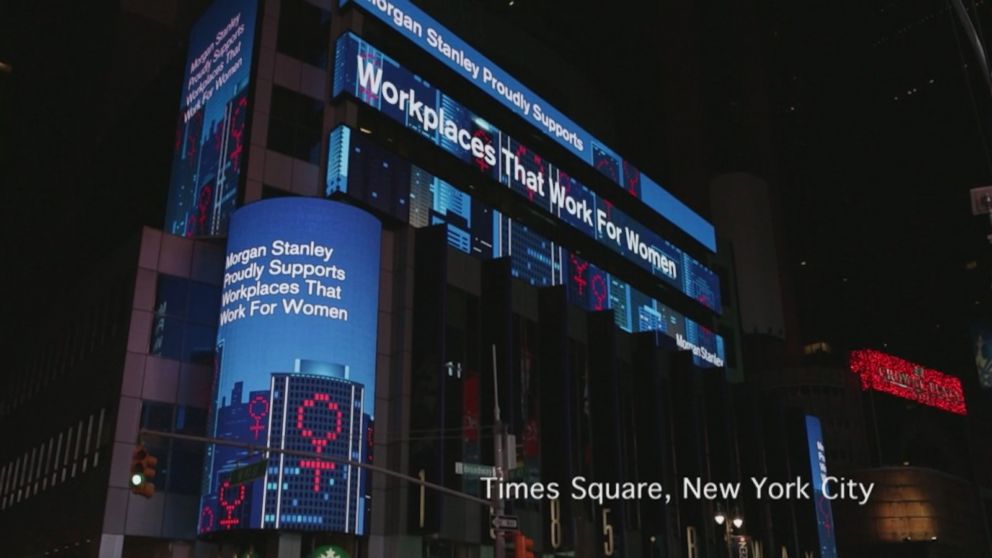 PHOTO: On the eve of International Women’s Day, Catalyst is using buildings as beacons to send a powerful message to the world: we need workplaces that work for women, March 7, 2018.  