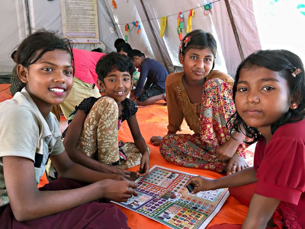 PHOTO: At one Save the Children site in Bangladesh, Rohingya children use play, art and dance to work through the trauma