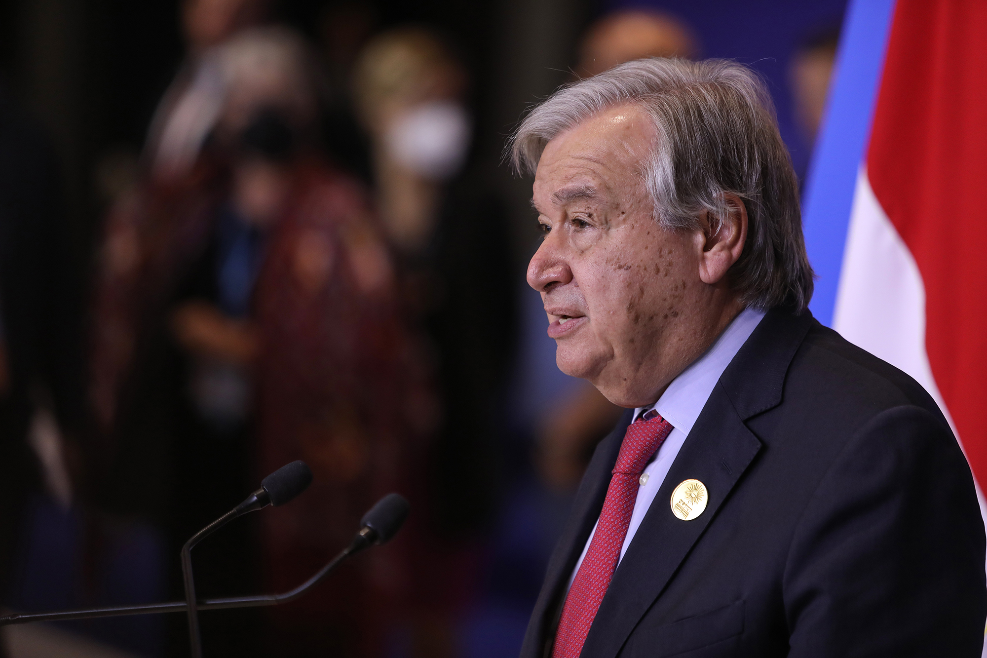 PHOTO: UN Secretary-General Antonio Guterres holds a  news conference in Sharm el-Sheikh, Egypt, Nov. 17, 2022.