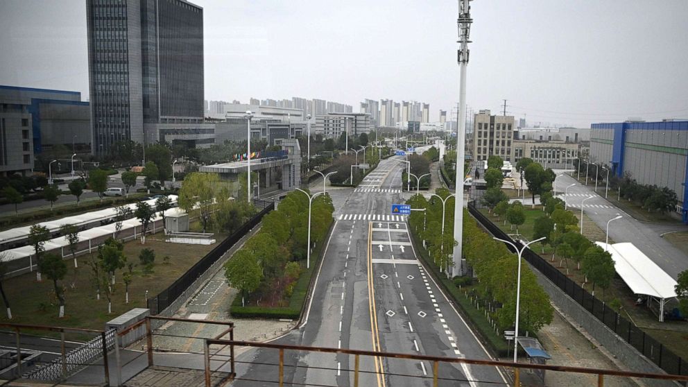 PHOTO: A deserted street is pictured in Wuhan in China's Hubei province, March 2, 2020. 