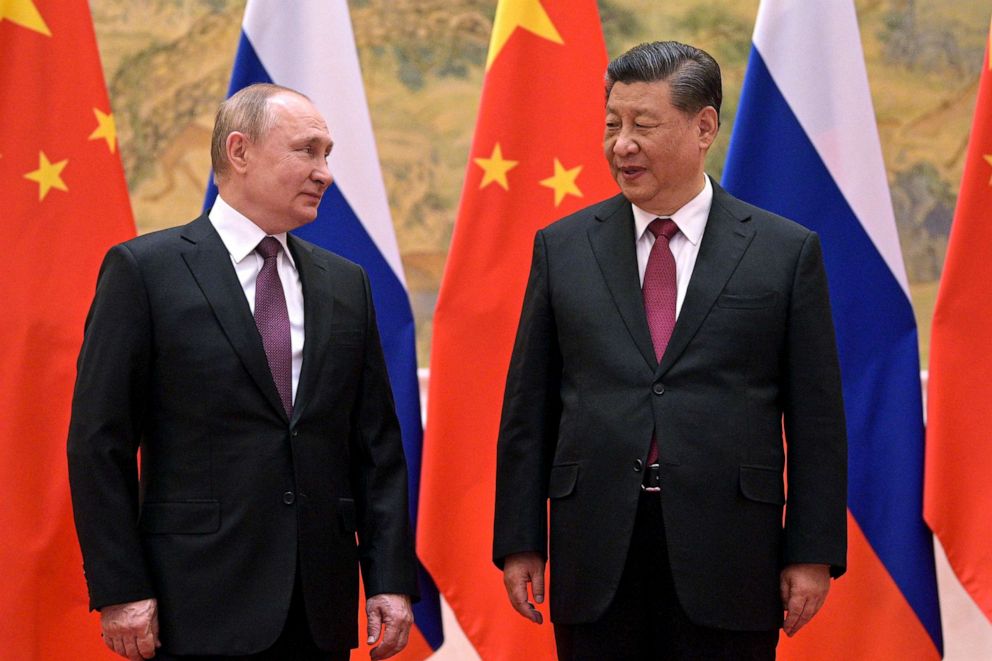 PHOTO: Vladimir Putin meets with Xi Jinping on Feb. 4th, 2022, in Beijing.
