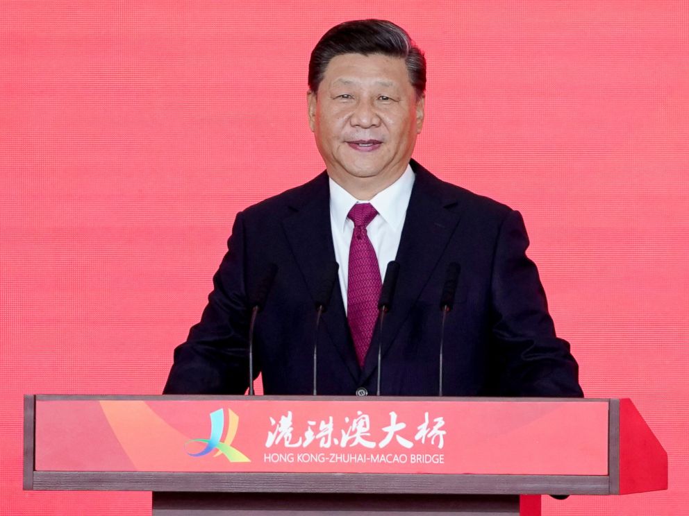 PHOTO: Chinese President Xi Jinping attends the Opening Ceremony of the Hong Kong-Zhuhai-Macau Bridge in Zhuhai, China, on October 23, 2018.