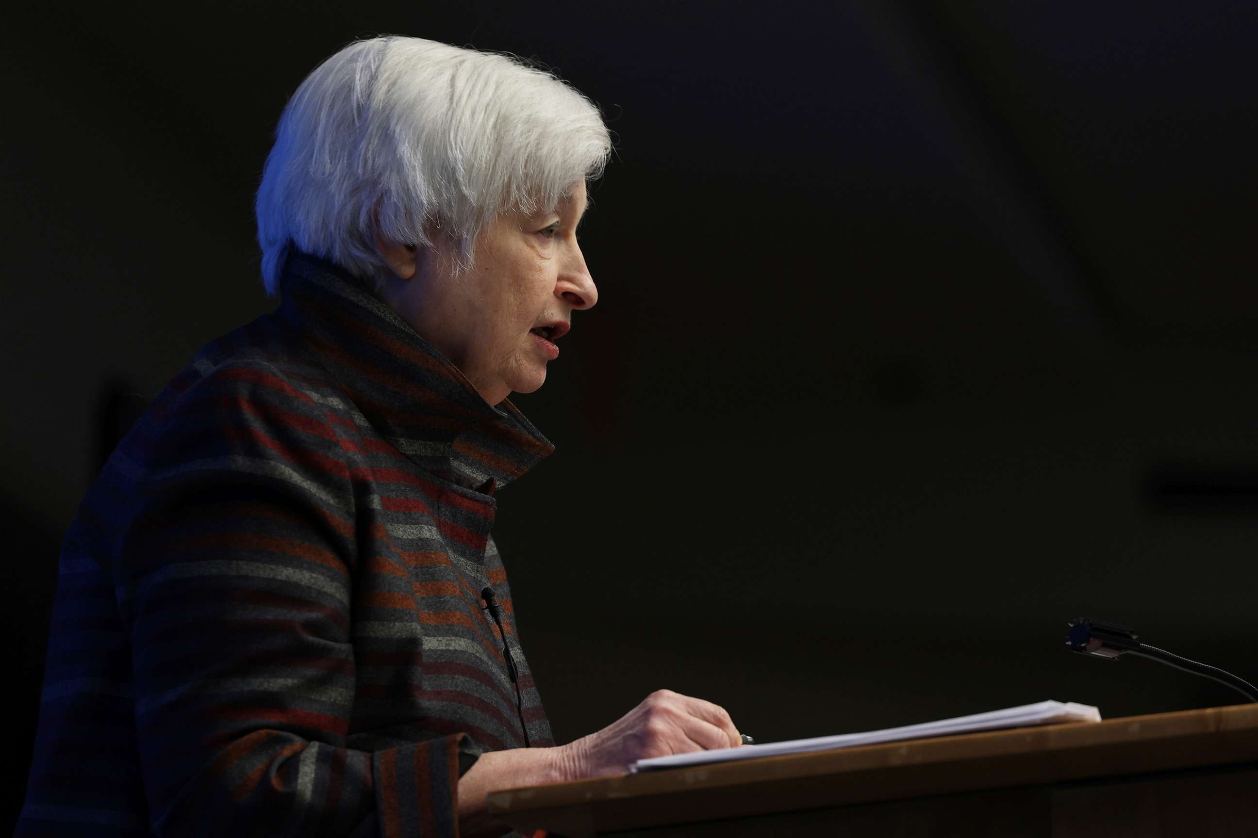 PHOTO: Secretary of the Treasury Janet Yellen delivers remarks at the Center for Global Development on Oct. 6, 2022 in Washington, DC.