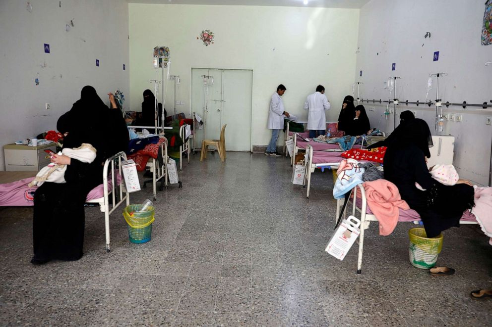 PHOTO: Yemeni doctors take care of malnourished and patient children at a hospital in Sana'a, Yemen, Jan. 13, 2021.