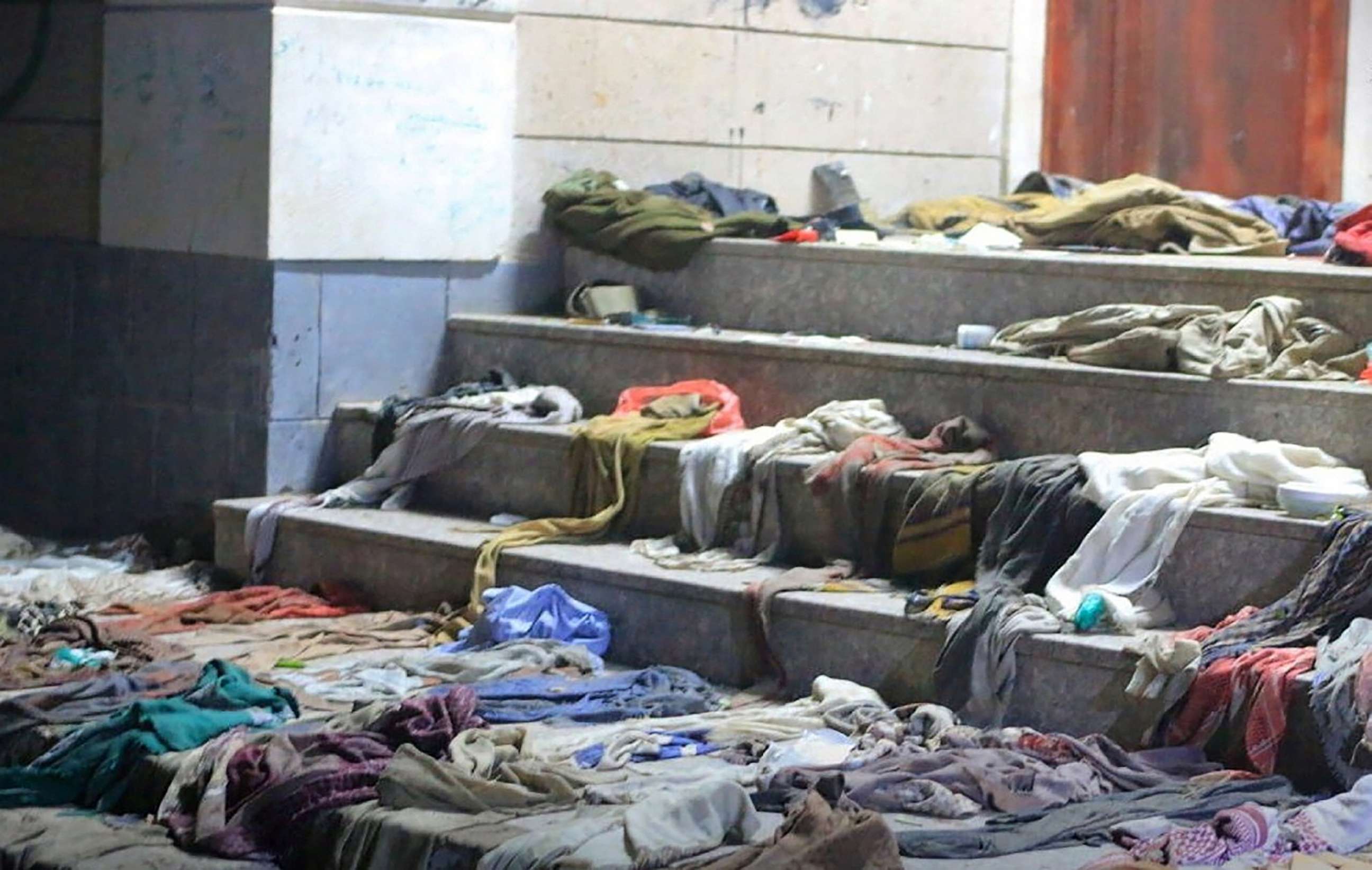 PHOTO: Clothes left behind after a stampede in Sanaa, Yemen, April 19, 2023.